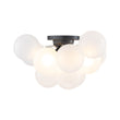 Load image into Gallery viewer, Farmhouze Light-White Glass Globe Cluster Bubble Semi-Flush Mount-Ceiling Light-Nickel (Back Order)-
