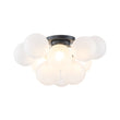 Load image into Gallery viewer, Farmhouze Light-White Glass Globe Cluster Bubble Semi-Flush Mount-Ceiling Light-Nickel (Back Order)-
