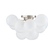 Load image into Gallery viewer, Farmhouze Light-White Glass Globe Cluster Bubble Semi-Flush Mount-Ceiling Light-Nickel (Back Order)-
