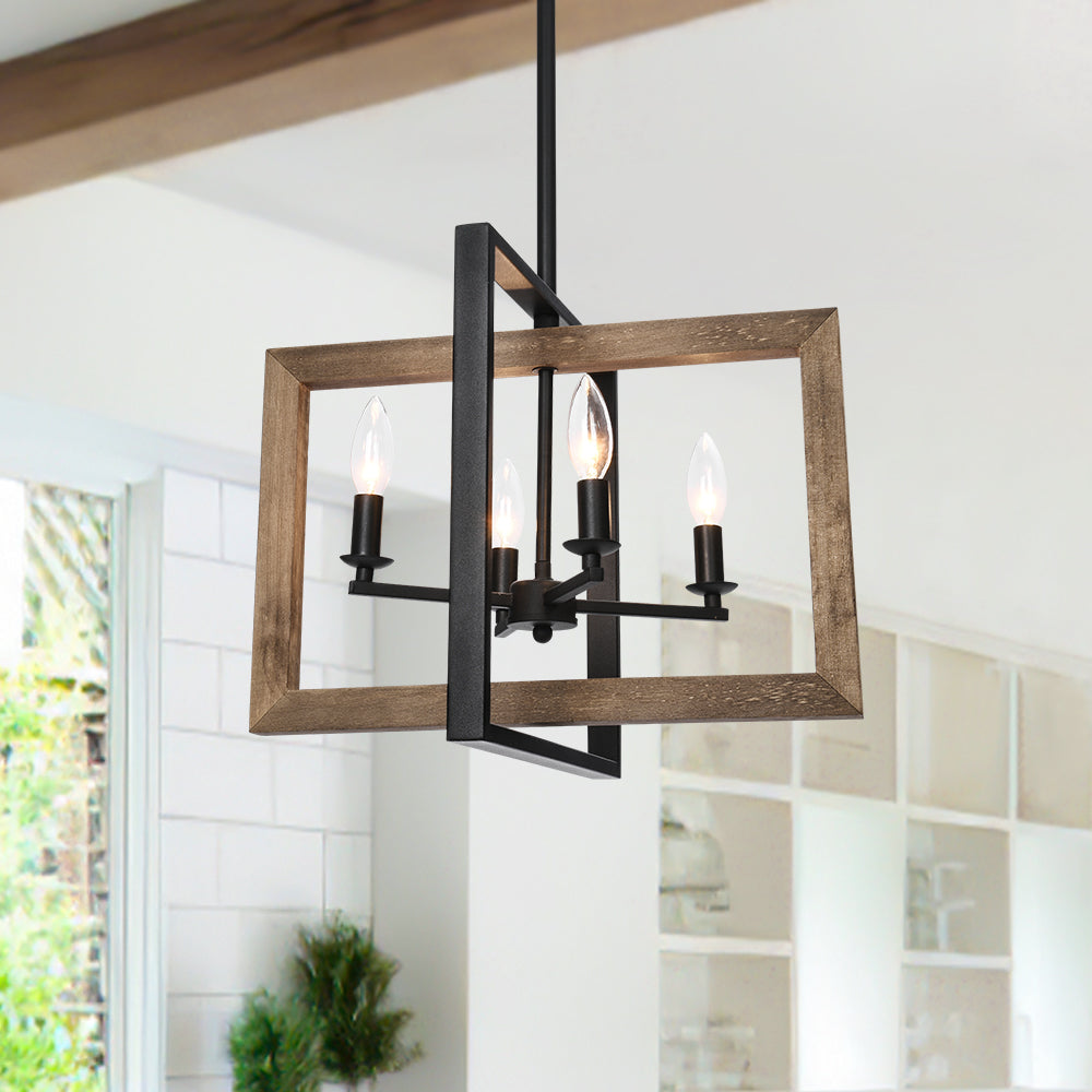 Farmhouse Kitchen Island Geometric Rectangle Pendant | Farmhouze Light