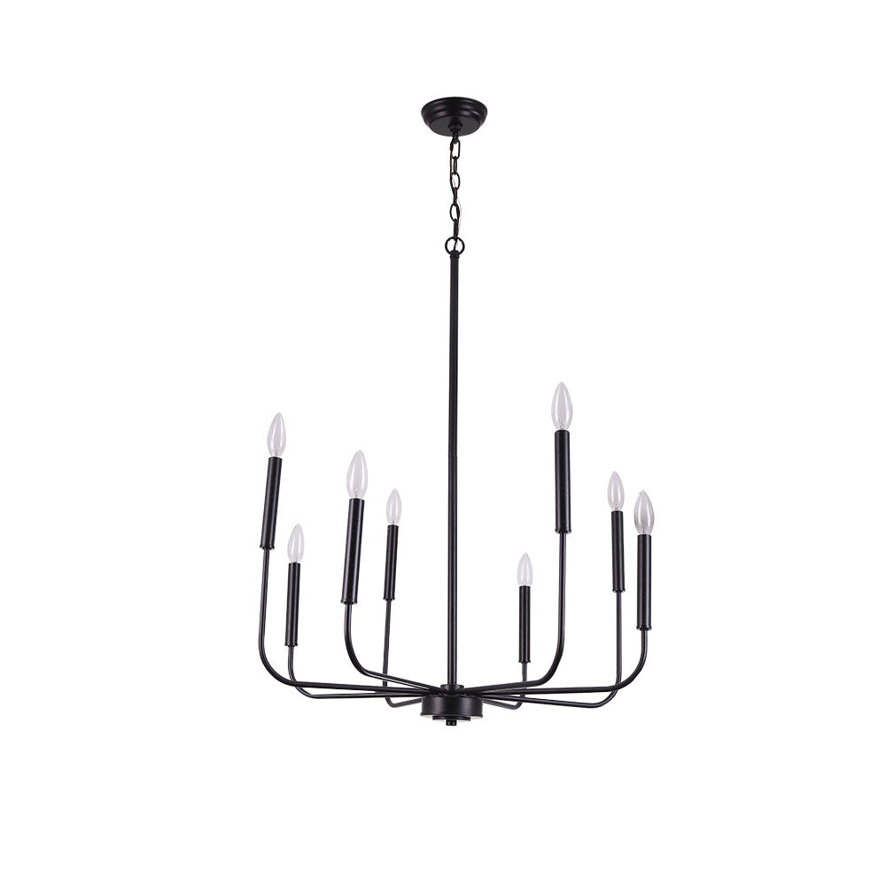 Industrial 8-Light Simple Metal Chandelier | Farmhouze Light, 8-Light ...