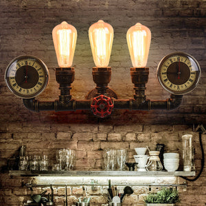 Industrial 3-Light Pipe Wall Sconce