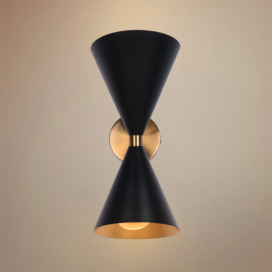 Mid Century 2-Light Cone Wall Sconce