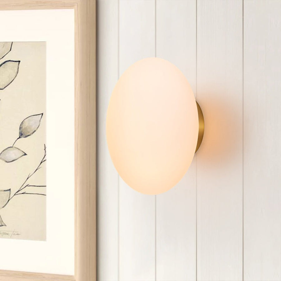 Farmhouze Light-1-Light Aged Brass Simple Oval Globe Wall Light-Wall Sconce-Aged Brass-