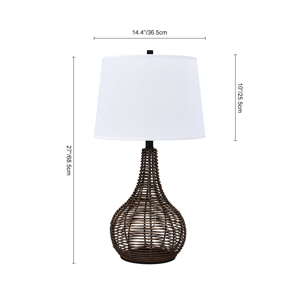 Farmhouze Light-1-Light Brown Rattan Table Lamp-Table Lamp--
