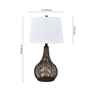 Farmhouze Light-1-Light Brown Rattan Table Lamp-Table Lamp--