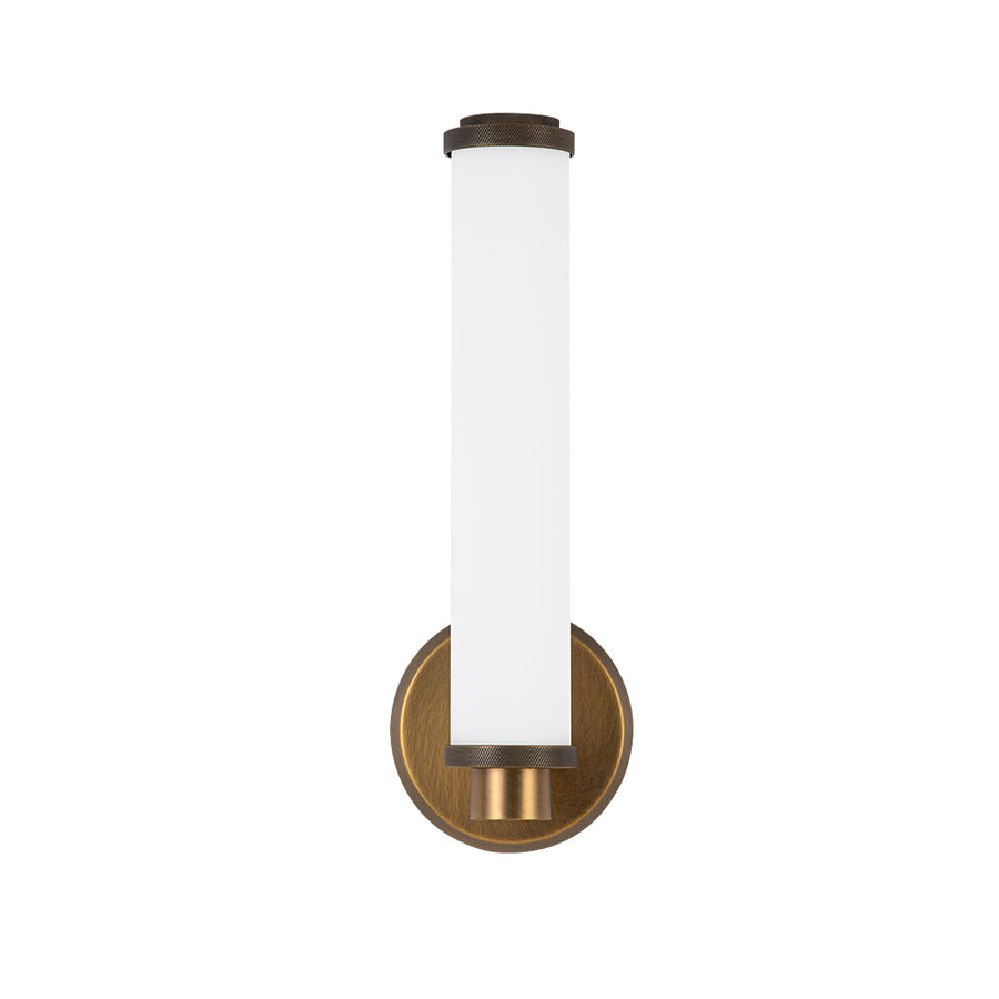 Farmhouze Light-1-Light Dimmable LED Frosted Glass Cylinder Wall Light-Wall Sconce-Black-