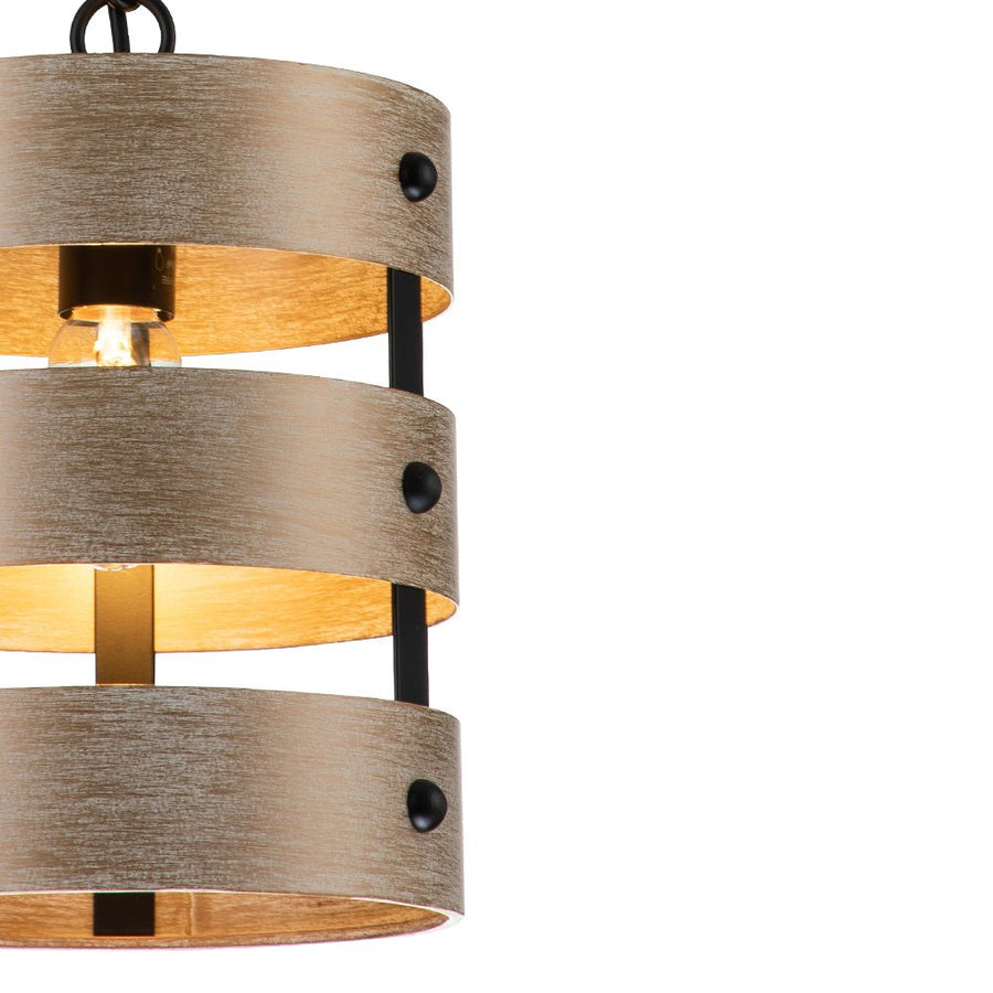 Farmhouze Light-1-Light Faux Wood Cage Pendant Light-Pendant--