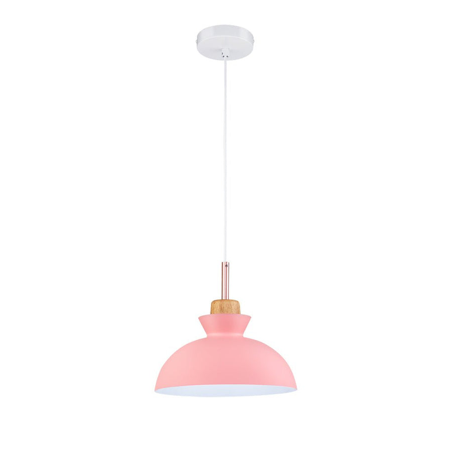 Farmhouze Light-1-Light Nordic Kitchen Metal Dome Pendant Light-Pendant-Pink-1-Light