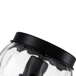 Farmhouze Light-1-Light Vintage Water Glass Flush Mount Ceiling Light-Ceiling Light-Black-S