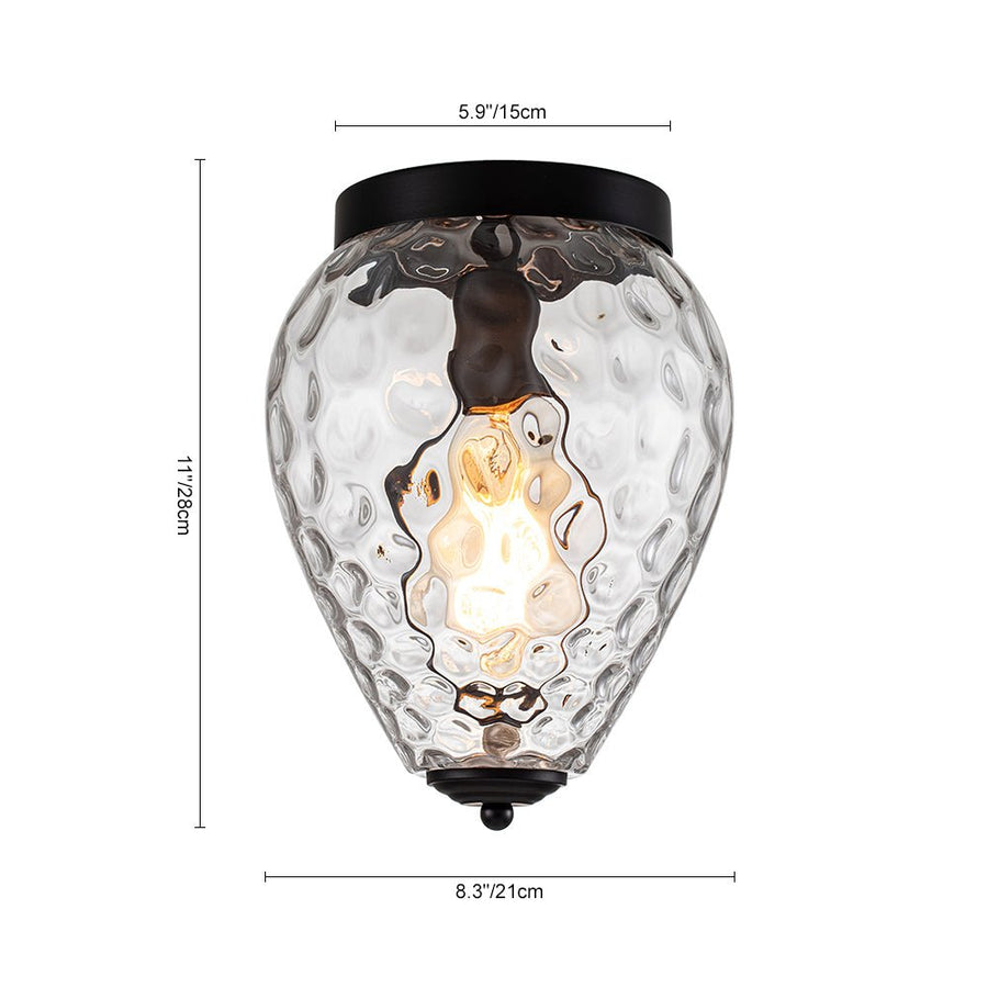 Farmhouze Light-1-Light Vintage Water Glass Flush Mount Ceiling Light-Ceiling Light-Gold-