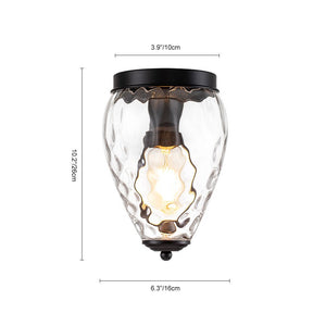 Farmhouze Light-1-Light Vintage Water Glass Flush Mount Ceiling Light-Ceiling Light-Gold-S