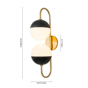 Farmhouze Light-2-Light Adjustable Goose Arm Opal Globe Wall Lamp-Wall Sconce-Nickel-