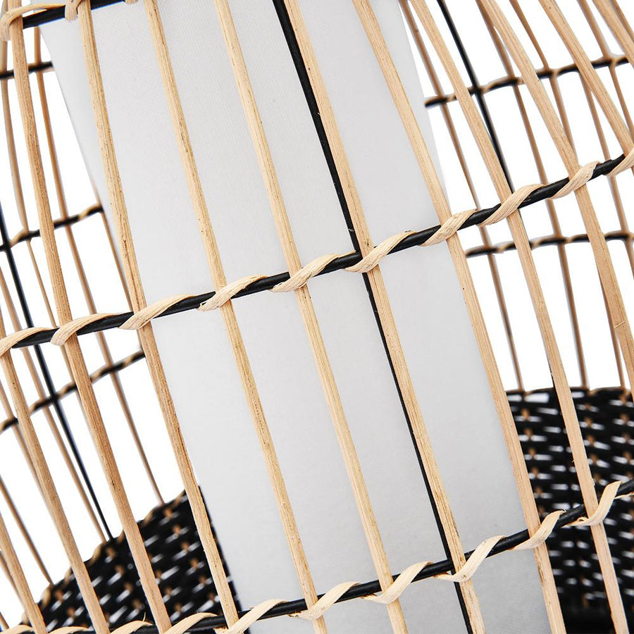Farmhouze Light-2-Light Rattan Basket Table Lamp-Table Lamp--