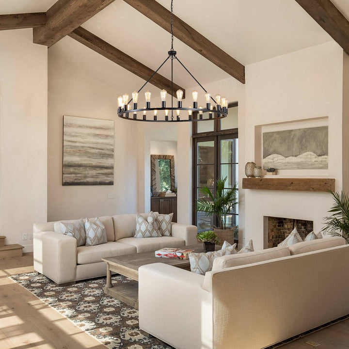 Candlestick Chandelier | Farmhouze Light | Rustic Vintage Candle Style