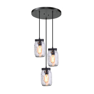 Farmhouze Light-3-Light Pendant Mason Jar Light-Pendant-Cable-