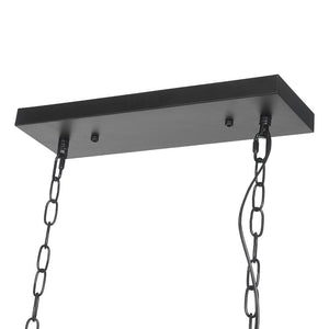 Farmhouze Light-4-Light Black Rectangle Crystal Chandelier-Chandelier--