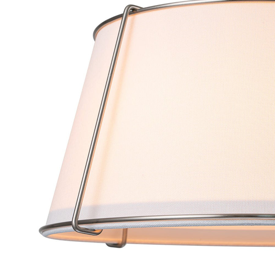 Farmhouze Light-4-Light Linen Drum Semi Flush Ceiling Light-Ceiling Light-Nickel (Pre-Order)-