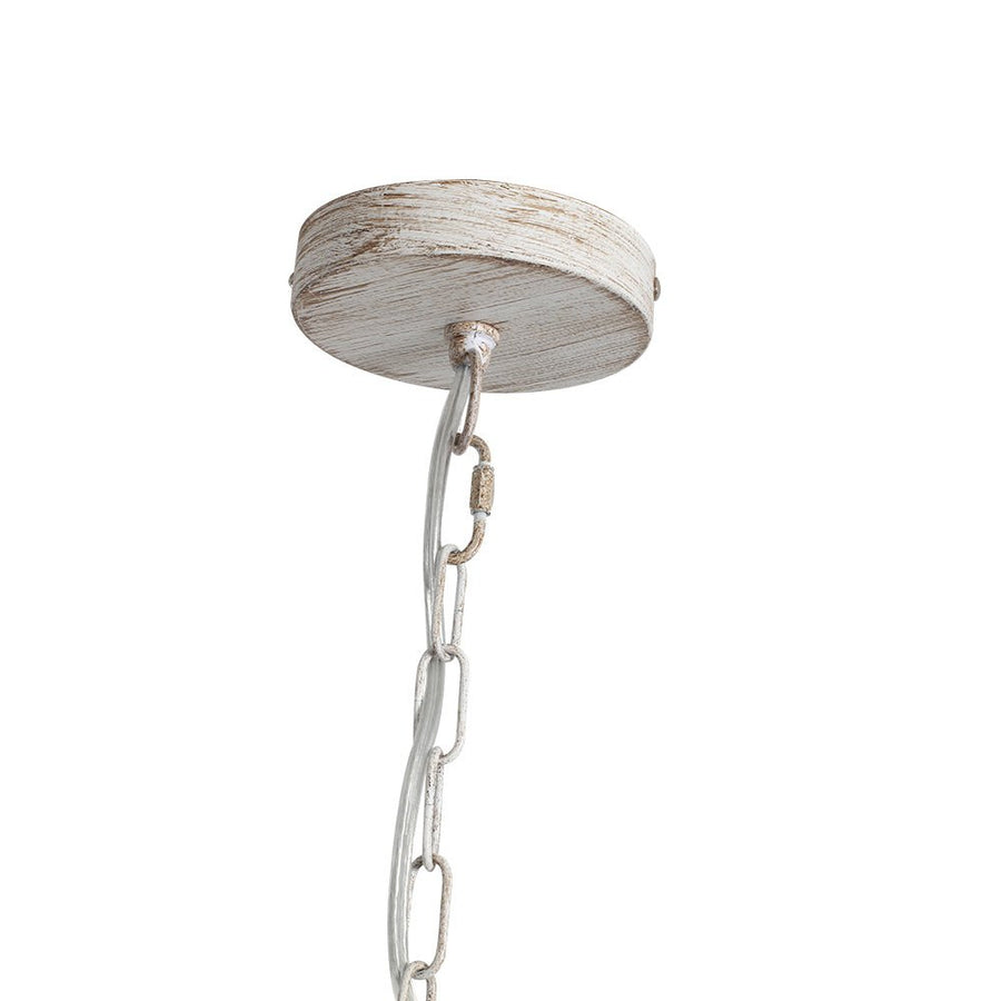 Farmhouze Light-5-Light Boho Geometric Wood Beaded Lantern Pendant Light-Chandelier-Beige-