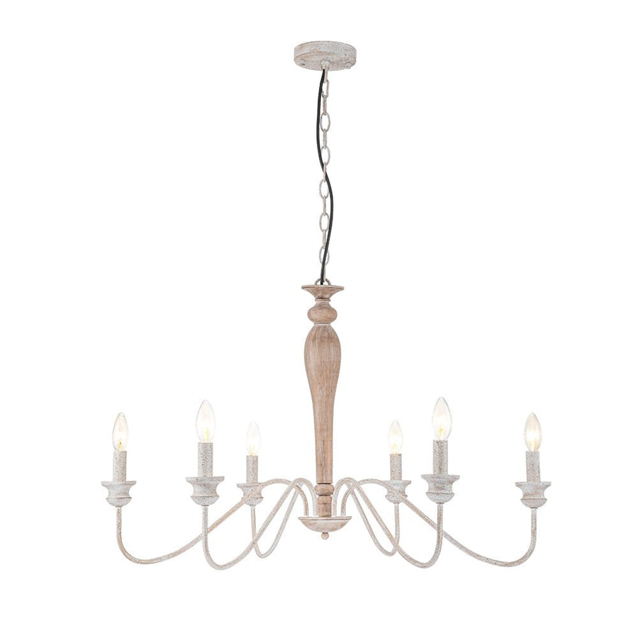 Farmhouze Light-6-Light Rustic Shabby Chic Candle Style Chandelier-Chandelier--