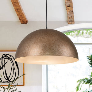 Farmhouze Light-Antique Gold-Silver Oversized Dome Pendant Light-Chandelier-23in-