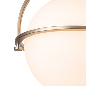 Farmhouze Light-Brass 1-Light Opal Glass Globe Semi Flush Mount-Ceiling Light-Brass-1-Light