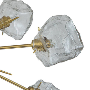 Farmhouze Light-Brass 12-Light Ice Glass Shade Sputnik Chandelier-Chandelier-12-Light-Brass