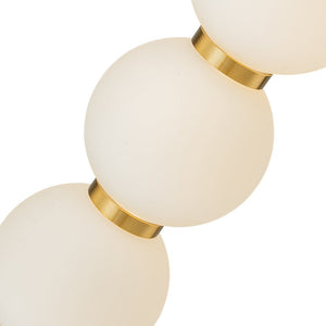 Farmhouze Light-Brass 4-Light LED Milky Glass Dango Globe Pendant Light-Pendant-Brass-4-Light