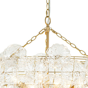 Farmhouze Light-Brass Decorative Pattern Glass Globe Cluster Chandelier-Chandelier-8-Light-Brass (Pre-Order)