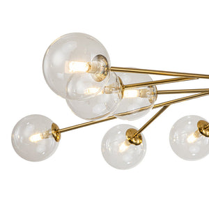 Farmhouze Light-Clear Glass Bubble Branching Sputnik Chandelier-Chandelier-18-Light-Gold