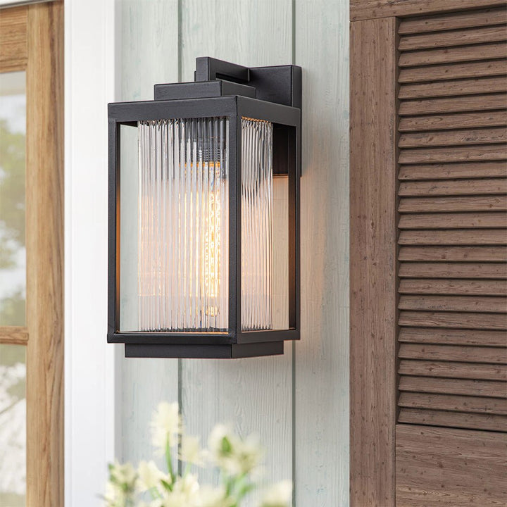Farmhouze Light-Contemporary 1-Light Glass Lantern Outdoor Wall Sconce-Wall Sconce-1 Pack-