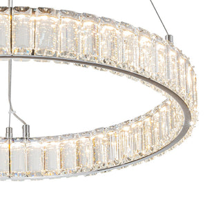 Farmhouze Light-Contemporary Dimmable LED Crystal Ring Pendant-Chandelier-Chrome-
