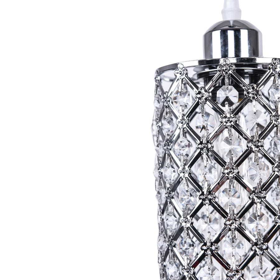Farmhouze Light-Crystal Bead Cylinder Pendant Light-Pendant-Black-