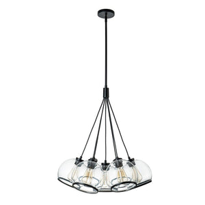 Farmhouze Light-Danish 7-Light Black Cluster Glass Dome Pendant-Chandelier-7-Light-