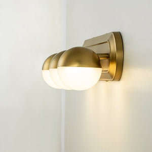 Farmhouze Light-Dimmable LED Frosted Glass Globe Vanity Wall Light-Wall Sconce-Brass-