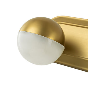 Farmhouze Light-Dimmable LED Frosted Glass Globe Vanity Wall Light-Wall Sconce-Brass-