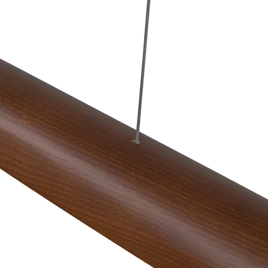 Farmhouze Light-Dimmable Warm LED Walnut Wood Linear Pendant Light-Chandelier-Walnut-