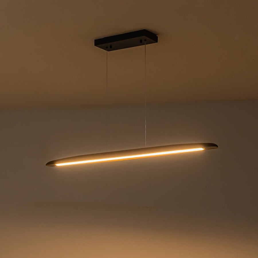Farmhouze Light-Dimmable Warm LED Walnut Wood Linear Pendant Light-Chandelier-Walnut-