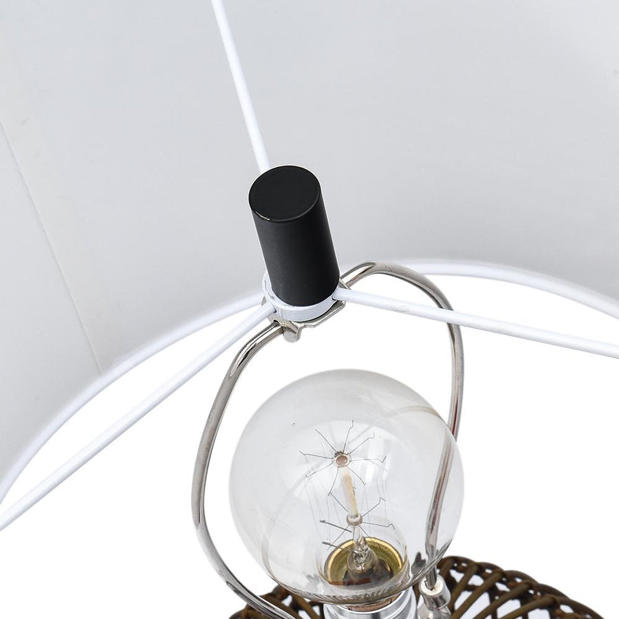 Farmhouze Light-Drum Woven Rattan Table Lamp-Table Lamp--
