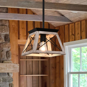 Farmhouze Light-Farmhouse Hanging Lantern Single Pendant Light-Pendant-White-