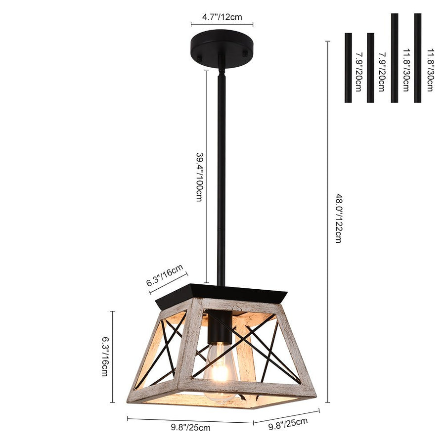 Farmhouze Light-Farmhouse Hanging Lantern Single Pendant Light-Pendant-White-