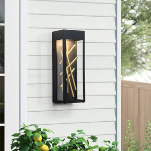 Farmhouze Light-Farmhouse Rectangle Box Branch LED Outdoor Wall Light-Wall Sconce-Black-