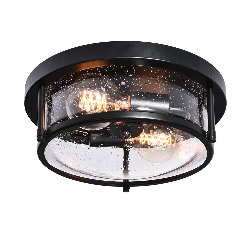 Farmhouse Round Glass Flush Mount | Farmhouze Light | Seeded Glass ...