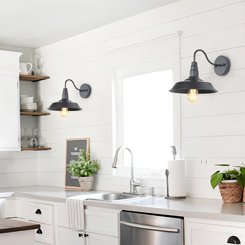 Farmhouse Rustic Brushed Black Wall Sconce Farmhouze Light