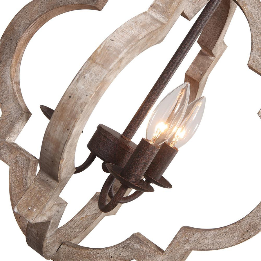 Farmhouze Light-Farmhouse Rustic Round Lantern Pendant Light-Chandelier-3 Bulbs-