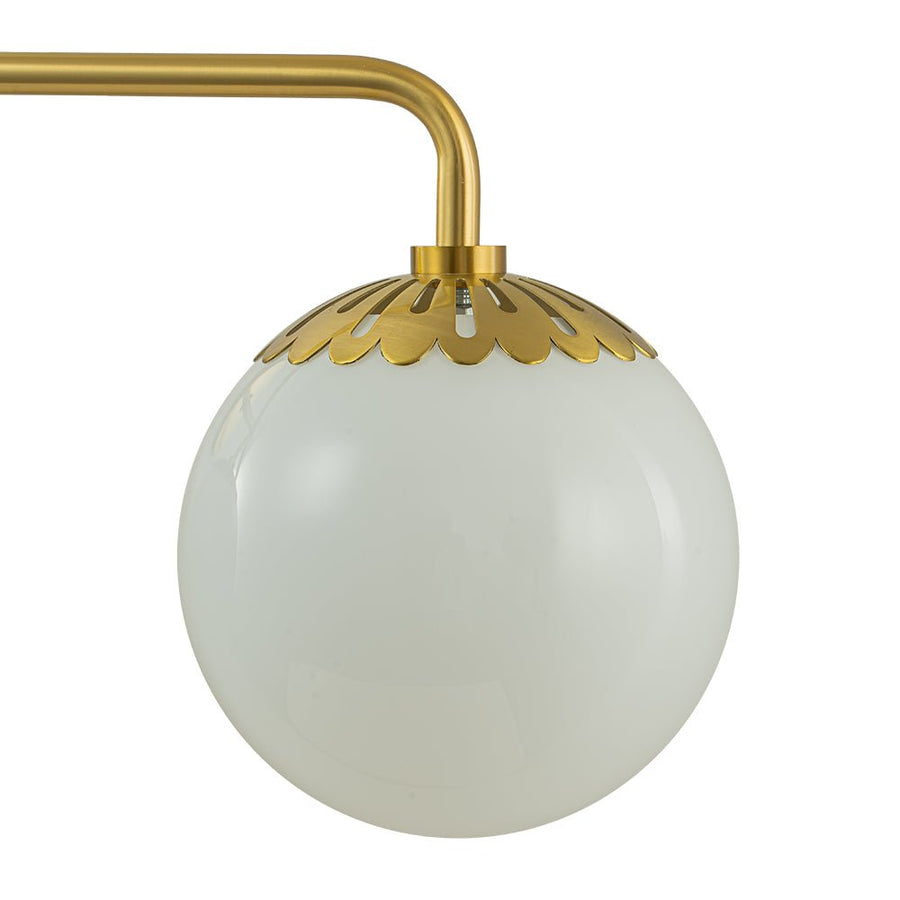 Farmhouze Light-Flower Milky Glass Globe Brass Vanity Wall Lamp-Wall Sconce-Aged Brass-