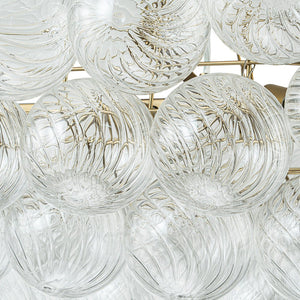 Farmhouze Light-Glam Swirled Glass Globe Brass Island Chandelier-Chandelier-Brass-
