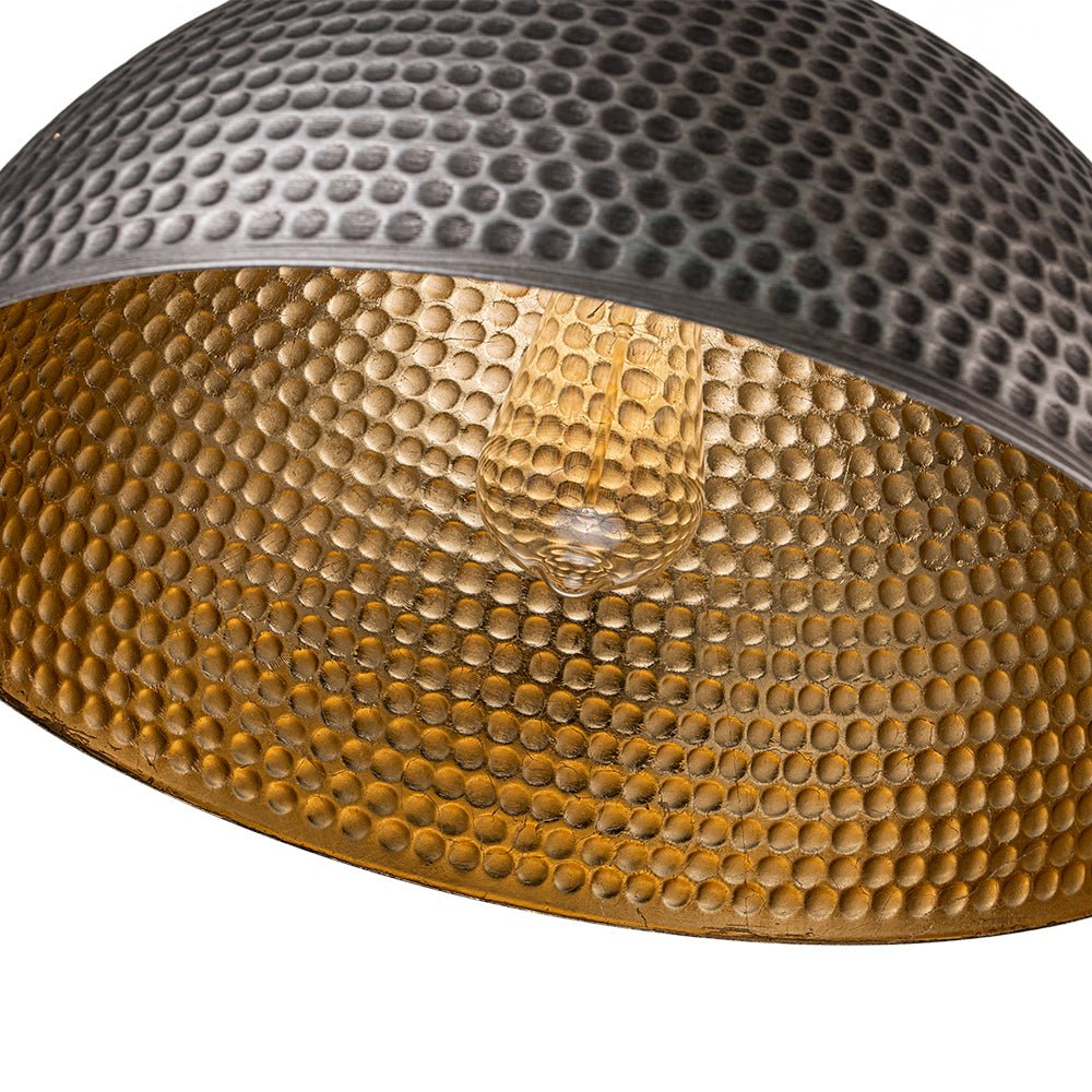 Industrial Hammered Oversized Metal Dome Pendant | Farmhouze Light