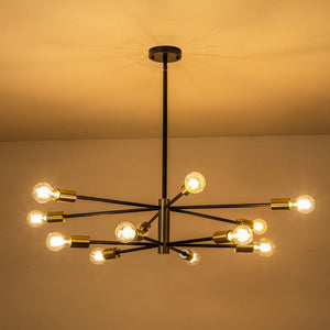 Farmhouze Light-Industrial Classic Linear Sputnik Light Fixture-Chandelier-6-Light-