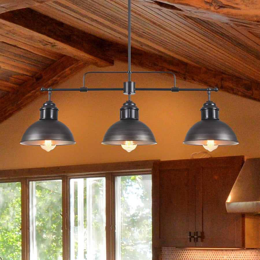 Farmhouze Light-Industrial Kitchen Linear Pot Lid Pendant Light-Chandelier--